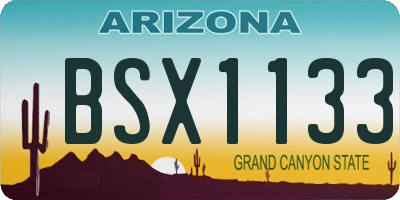 AZ license plate BSX1133