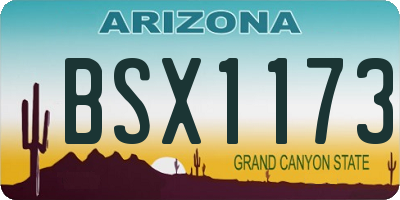 AZ license plate BSX1173