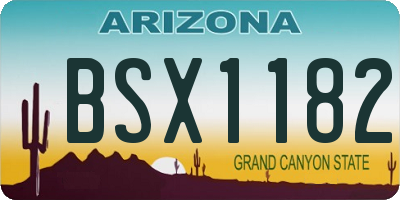 AZ license plate BSX1182