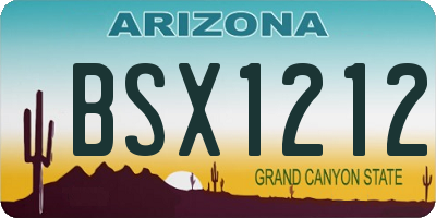 AZ license plate BSX1212