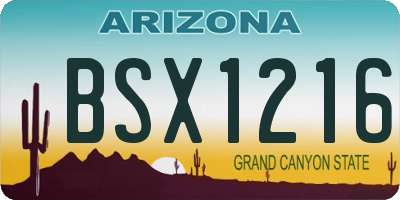 AZ license plate BSX1216