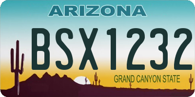 AZ license plate BSX1232