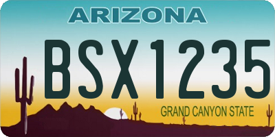 AZ license plate BSX1235