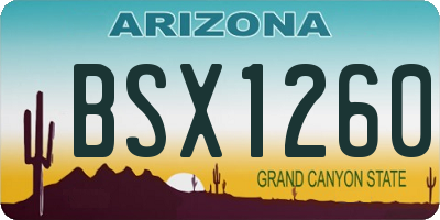 AZ license plate BSX1260