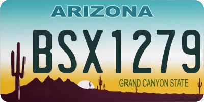 AZ license plate BSX1279