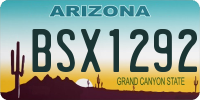 AZ license plate BSX1292