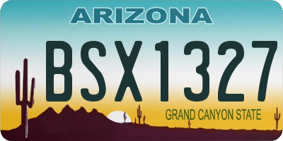 AZ license plate BSX1327