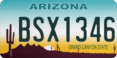 AZ license plate BSX1346