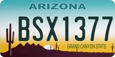 AZ license plate BSX1377