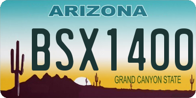 AZ license plate BSX1400