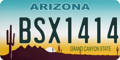 AZ license plate BSX1414