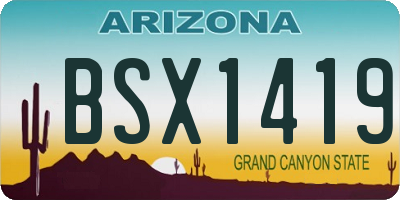 AZ license plate BSX1419