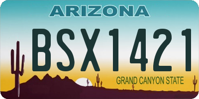 AZ license plate BSX1421