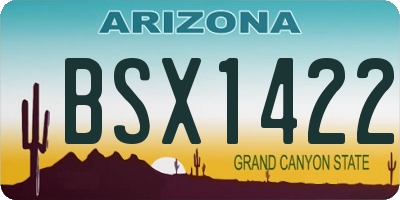 AZ license plate BSX1422