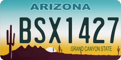 AZ license plate BSX1427