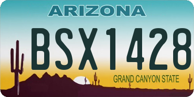 AZ license plate BSX1428