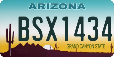 AZ license plate BSX1434