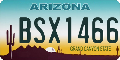 AZ license plate BSX1466