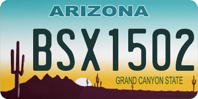 AZ license plate BSX1502