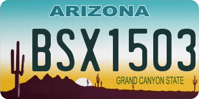 AZ license plate BSX1503