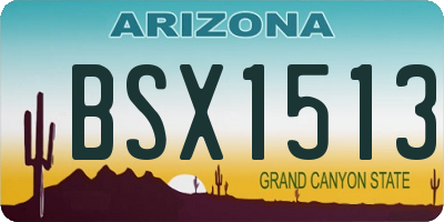 AZ license plate BSX1513