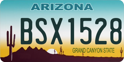 AZ license plate BSX1528