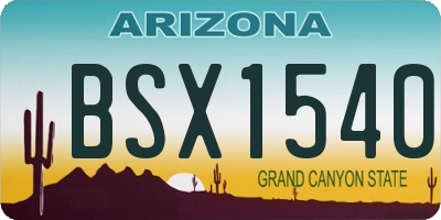 AZ license plate BSX1540