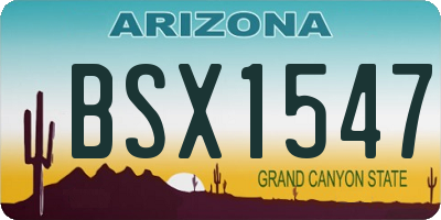 AZ license plate BSX1547