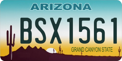 AZ license plate BSX1561