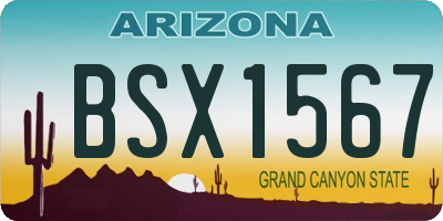 AZ license plate BSX1567