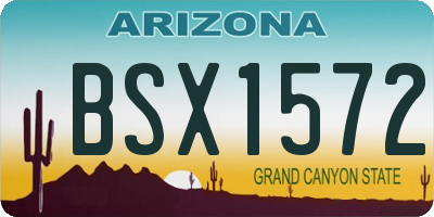 AZ license plate BSX1572