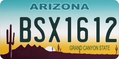 AZ license plate BSX1612
