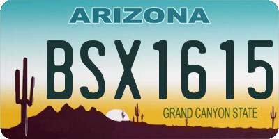 AZ license plate BSX1615