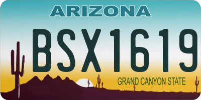 AZ license plate BSX1619