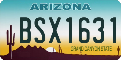 AZ license plate BSX1631