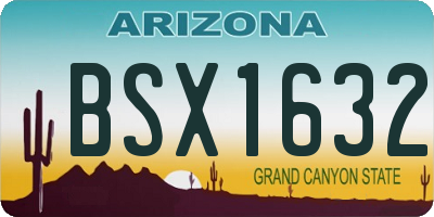 AZ license plate BSX1632