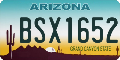 AZ license plate BSX1652