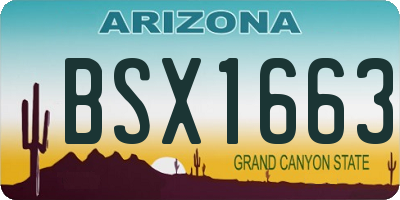 AZ license plate BSX1663