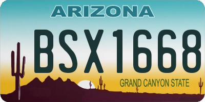 AZ license plate BSX1668