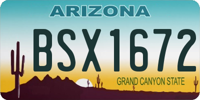 AZ license plate BSX1672