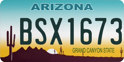 AZ license plate BSX1673