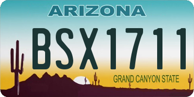 AZ license plate BSX1711