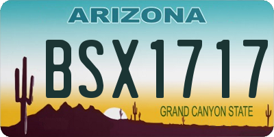 AZ license plate BSX1717