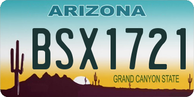 AZ license plate BSX1721