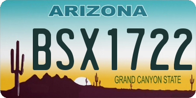 AZ license plate BSX1722