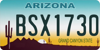 AZ license plate BSX1730