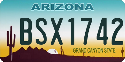 AZ license plate BSX1742