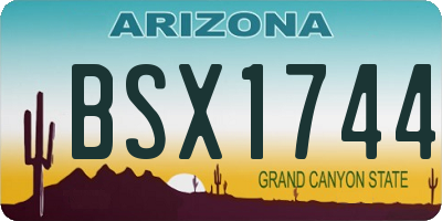 AZ license plate BSX1744