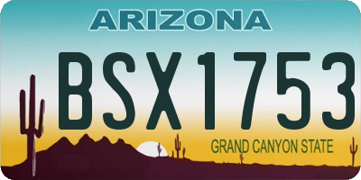 AZ license plate BSX1753