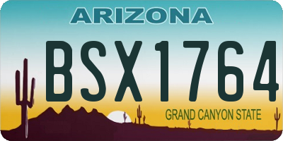 AZ license plate BSX1764